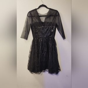 JS Boutique Woman's Black Lace Neck Illusion Party Js boutique dress